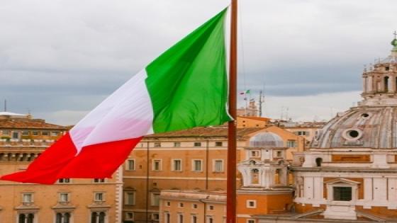 Italian Flag in the city of Rome