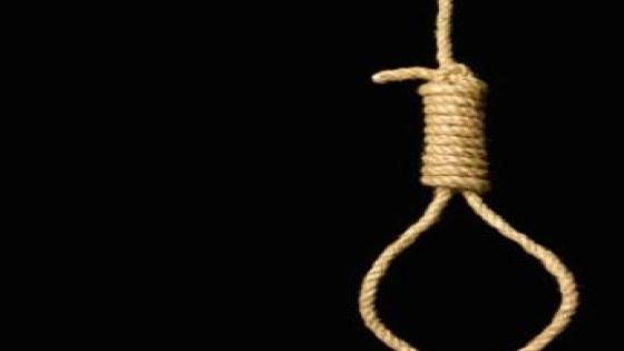 Hangman's noose on black background